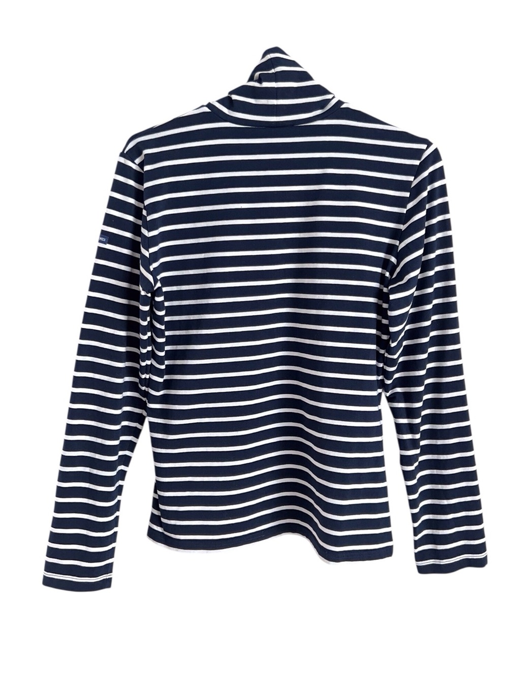 Saint James J Crew Stripe Turtleneck Long Sleeve Nautical Coastal Cotton Med 38